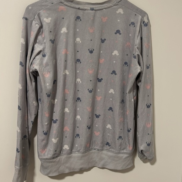 Kids Disney Mickey Mouse Licensed Cozy Gray Long Sleeve Pullover Size Small - Picture 3 of 3